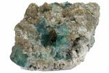 Green Fluorite Crystals on Quartz - China #128563-2